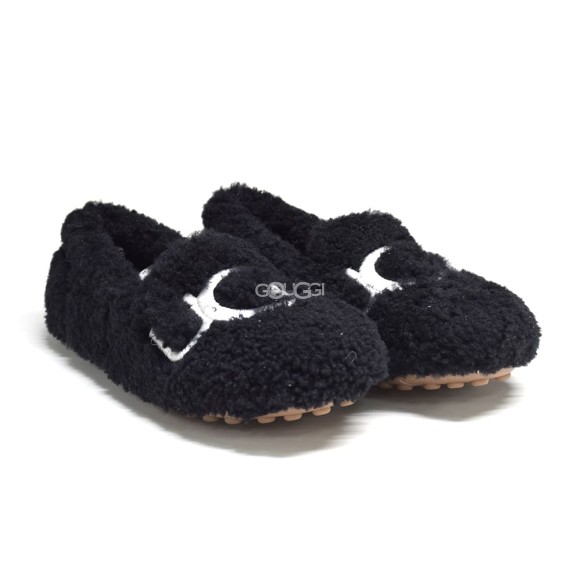 Женские мокасины UGG Hailey Fluff Loafer Black