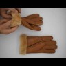меховые перчатки мужские Leather Grey