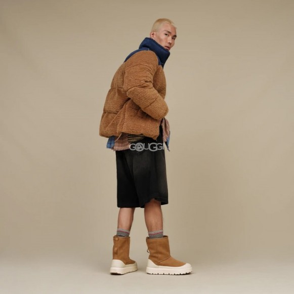 Мужские короткие угги с галошами Classic Short Weather Hybrid - Chestnut / Whitecap