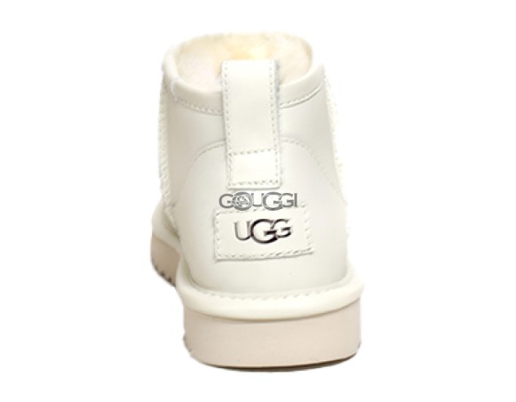 Женские кожаные ультра мини угги Ultra mini Leather White