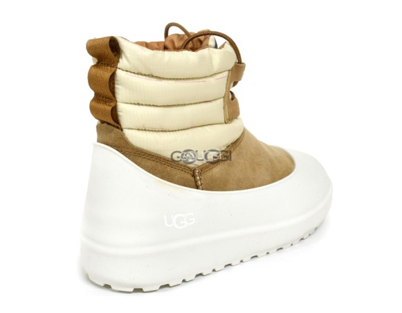 Женские мини угги Classic Mini Lace-Up Weather Chestnut / Whitecap Grey