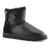 Женские мини угги с пуговицей Mini Bailey Button Metallic Black