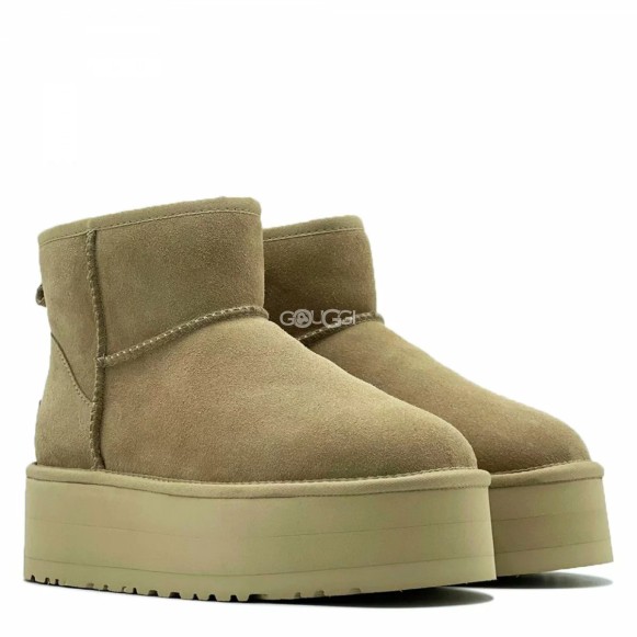 Женские мини угги на платформе Ugg Classic Mini Platform Sand