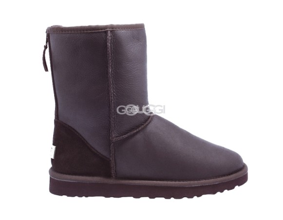 Мужские короткие угги на молнии Classic Short ZIP Metallic Chocolate