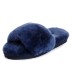Женские тапочки Fluff Slide Slippers Navy Blue