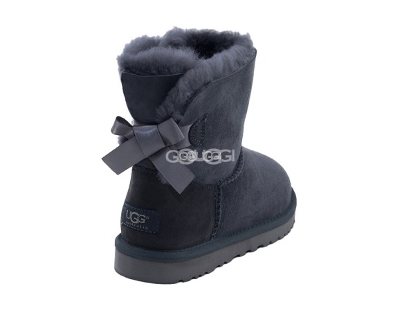 Женские мини угги с бантиками Mini Bailey Bow Grey