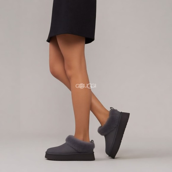 Женские слипоны на платформе Ugg Platform Tazzelle Grey
