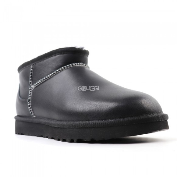 Женские ультра мини угги UGG Classic Ultra Mini LTHR Regen - Black