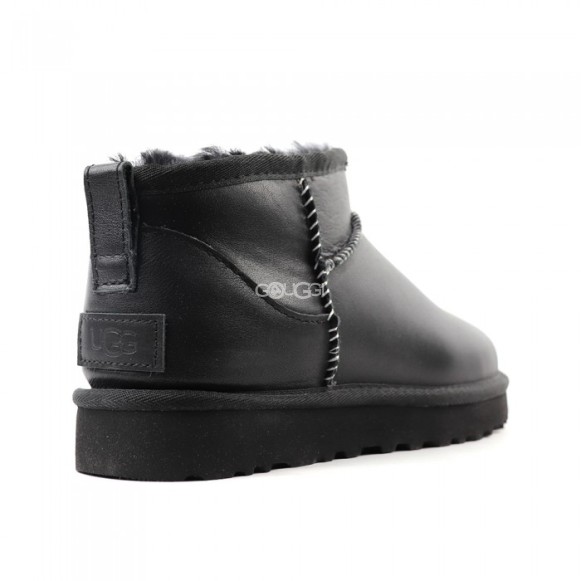 Женские ультра мини угги UGG Classic Ultra Mini LTHR Regen - Black