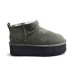Женские ультра мини угги на платформе Classic Ultra Mini Platform Dark Green